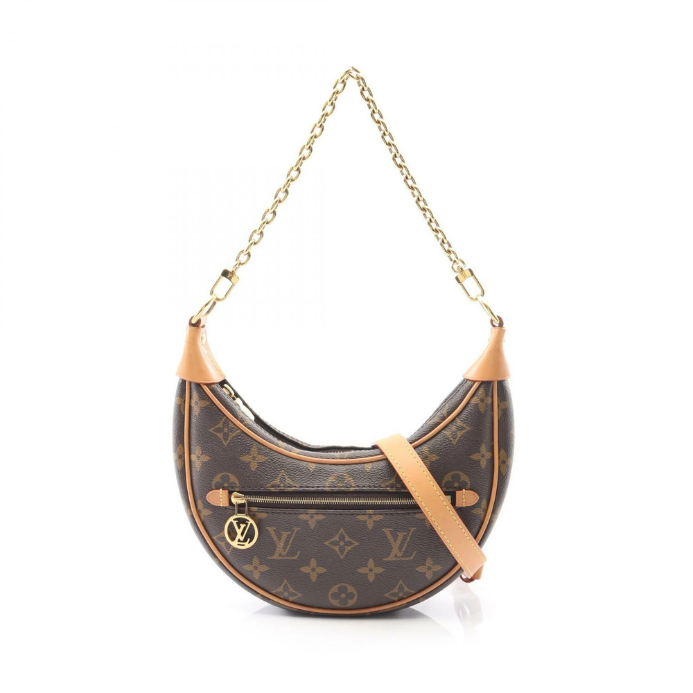 Louis Vuitton Loop Shoulder Bag Canvas Leather Monogram Brown
